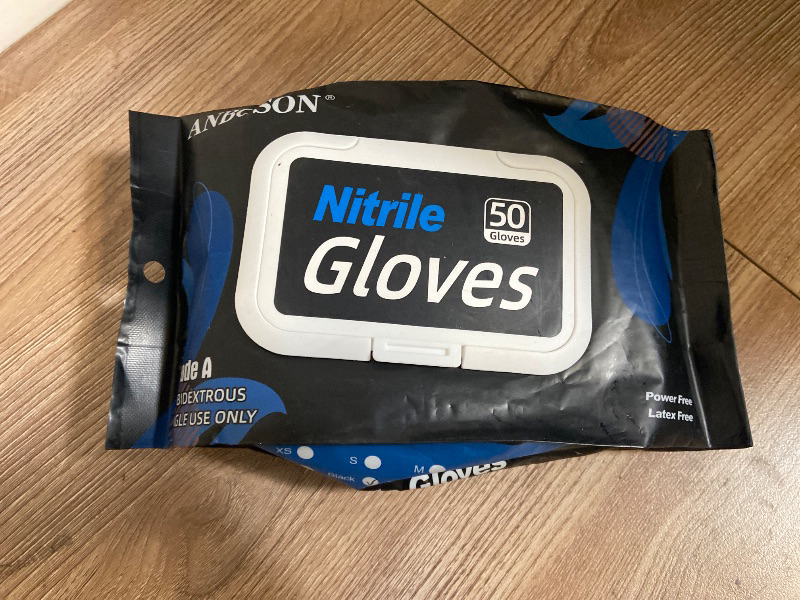 Photo 1 of ANBOSON Nitrile Gloves Disposable, Black, Latex-Free & Powder-Free Food Safe, Cooking, Cleaning Gloves, 5 Mil, XL, 50 Count