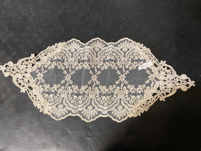 Photo 1 of ARTABLE Rectangle Table Runner Lace Macrame Embroidered Table Runners with Exquisite Vintage Shabby Chic for Holiday Wedding Long Dinner Tables (White, 12 x 48 Inch)