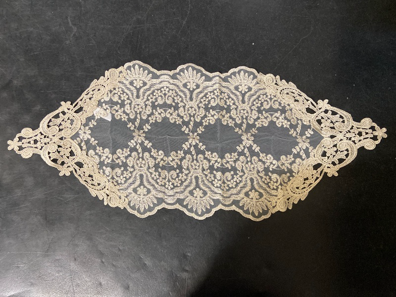 Photo 1 of ARTABLE Rectangle Table Runner Lace Macrame Embroidered Table Runners with Exquisite Vintage Shabby Chic for Holiday Wedding Long Dinner Tables (White, 12 x 48 Inch)