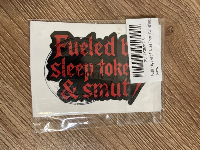 Photo 1 of (5 PCS) Fueled by Sleep Token & Smut Sticker 3 inch, Funny Gothic Meme Music Fan Decal, Waterproof Vinyl for Laptop Water Bottles Phone Car Helmet