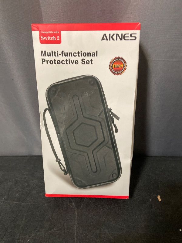 Photo 1 of AKNES Switch 2 Accessories Bundle Kit, Carrying Case for Nintendo Switch 2 (2025), Clear Slim Dockable Protective Case, Silicone and PC JoyCon Case Cover, Glass Screen Protectors, Thumb Grip Caps