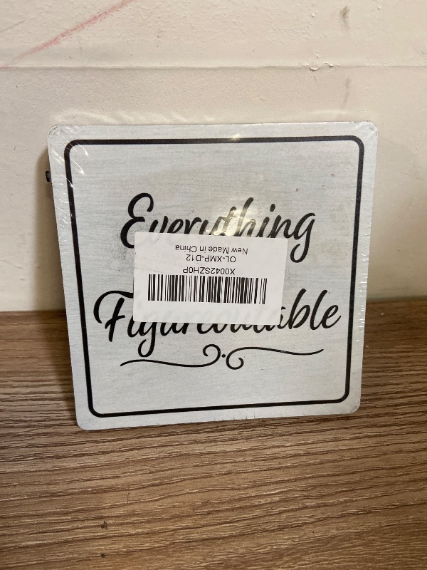 Photo 1 of Everything is Figureoutable - Cool office or Home Wooden Decor With A Metal Support, Office Desk Decor and Home Decor, Gifts For Families, Friends & Coworkers - D12