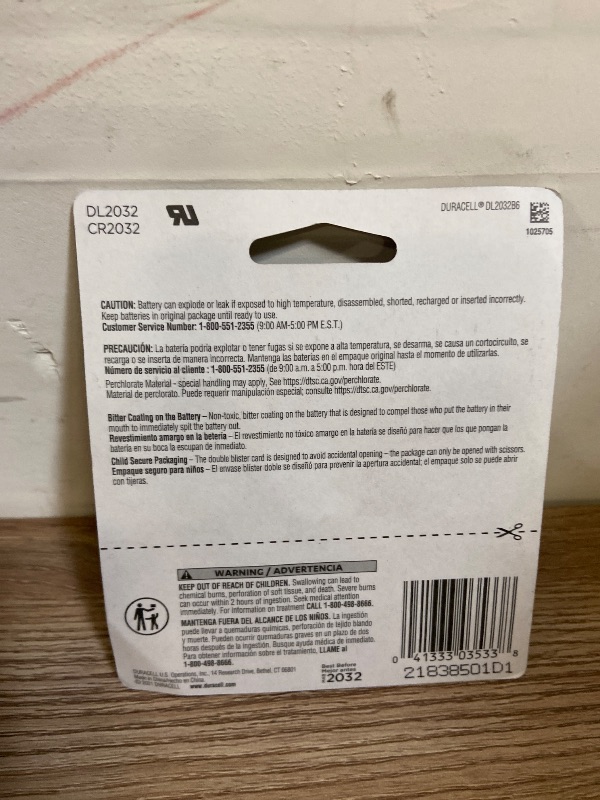 Photo 1 of CR2032 3-Volt Lithium Coin Battery with Child Safety Features for Apple AirTag and Key Fobs (6-Pack)

