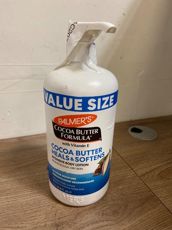Photo 1 of Palmer's Cocoa Butter Formula Daily Skin Therapy Body Lotion, 33.8 Oz Pump Bottle, Intensive Moisturizer for Dry and Eczema-Prone Skin, Enriched with Vitamin E, Helps Provide 48-Hour Deep Hydration