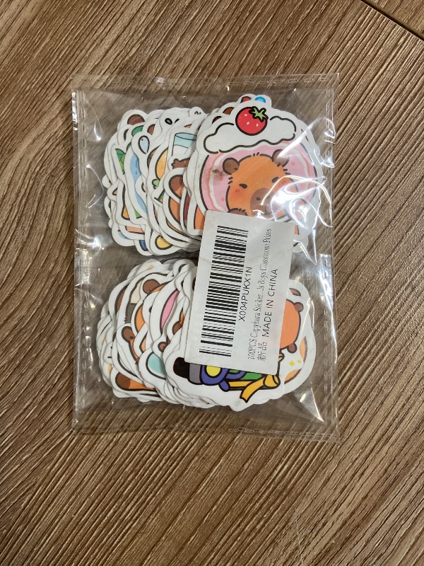 Photo 1 of 100PCS Capybara Stickers for Kids Vinyl Waterproof Aesthetic Cute Cartoon Animals Decals for Adult Cute Stickers for Laptop,Water Bottles,Luggage Capybara Decals for Girls Boys Classroom Prizes