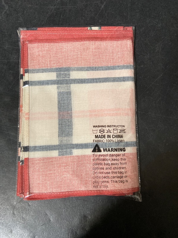Photo 1 of 1 Table Runner and Placemats Set of 4, Wrinkle-Resistant Washable Linen Dining Table Decor for Farmhouse Boho Holiday
