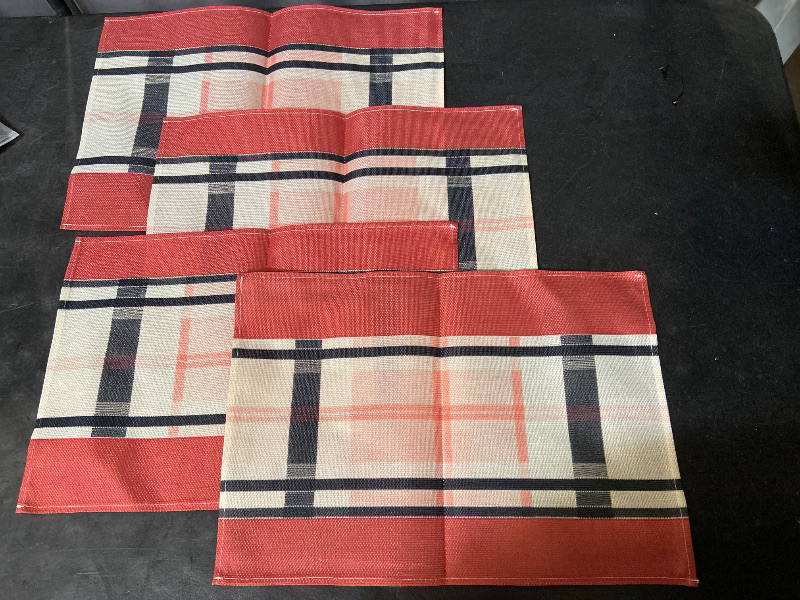 Photo 1 of 1 Table Runner and Placemats Set of 4, Wrinkle-Resistant Washable Linen Dining Table Decor for Farmhouse Boho Holiday