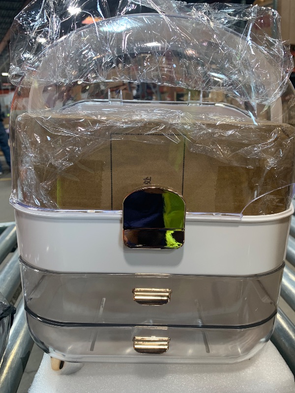 Photo 1 of ***Has a Broken section in the front***,Makeup Organizer, Skincare Holder Bathroom Counter Organizer, Storage Box Cosmetic Display Cases, Teen Girl Gifts Trendy Stuff Make up Organizers for Vanity, Dresser, Countertop (Rose Gold)