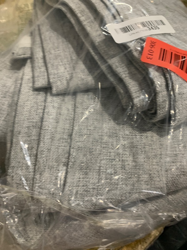 Photo 1 of 100% Blackout Shield Linen Blackout Curtains for Bedroom 108 Inches Long, Back Tab/Rod Pocket Living Room Drapes, Thermal Insulated Blackout Curtains 2 Panels Set, 50" W x 108" L, Grey