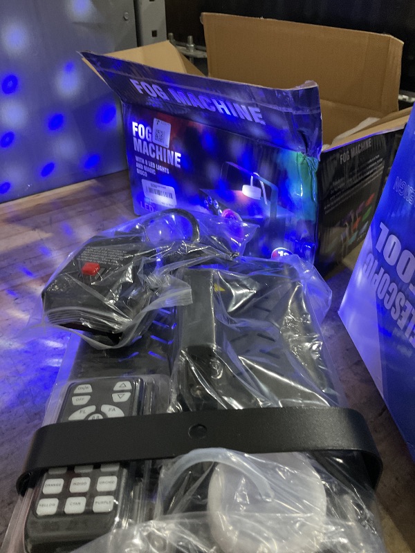 Photo 1 of 1200W Fog Machine, Halloween Smoke Machine Fog with Disco Ball Lights, 6000CFM with 13-Color LED Effects, Wired And Wireless Remote Controls, Ideal for Indoor, Outdoor, Wedding, Parties, and DJ Stage