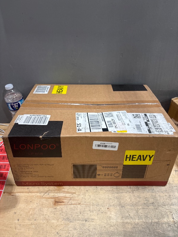 Photo 1 of **FOR PARTS ONLY NON-FUNCTIONAL** LONPOO Stereo Shelf System for Home, Vintage CD Player 40W RMS Micro Mini System with Remote Control, Bluetooth, FM Radio, USB MP3 Playback & Aux-in,Silver