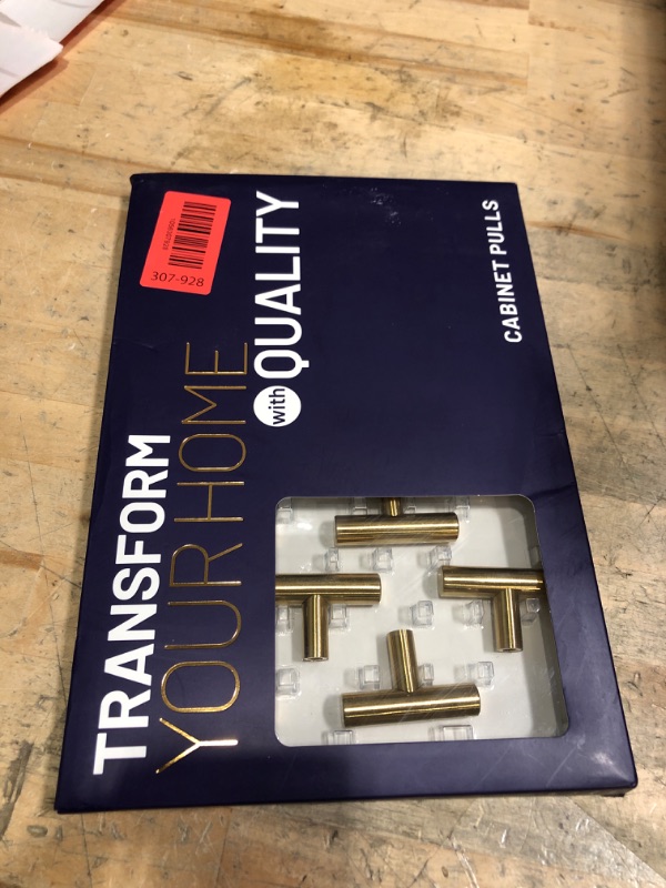 Photo 1 of 10 Pack Gold Cabinet Knobs 2 Inch - Brushed Brass Drawer Knobs Single Hole Gold T Bar Hardware Drawer Pulls for Kitchen Cabinets and Dressers