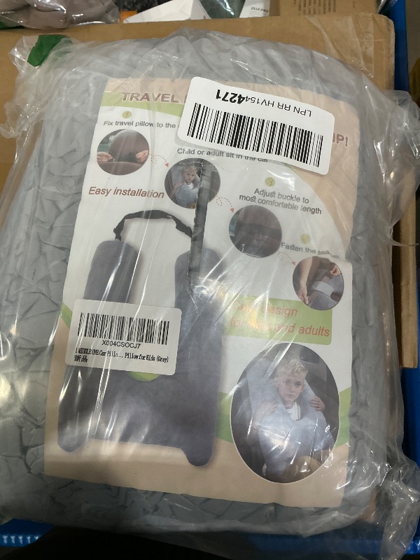 Photo 1 of 1 MIDDLE ONE Car Pillow for Kids, Memory Foam Travel Pillow for Car and Adults, Kid Travel Pillow for Sleeping on Road Trip, Small Body Pillow for Kids (Grey)