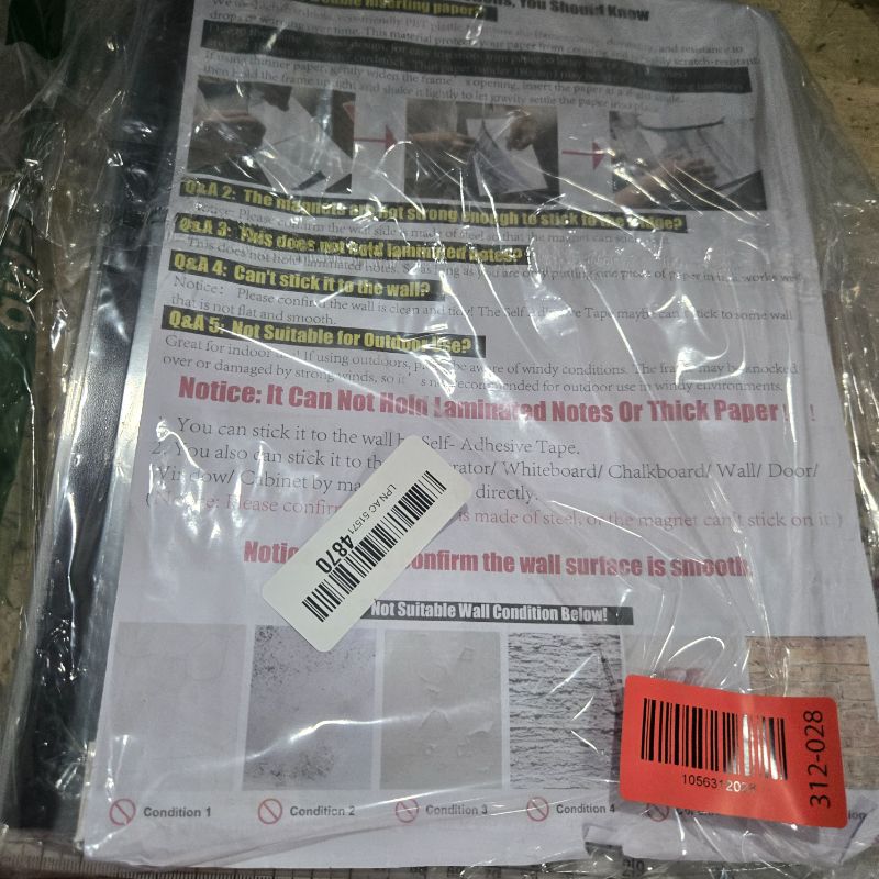 Photo 1 of 10 Pack 8.5'' x 11'' Inch Magnetic Sign Holders, Rigid Print Protectors, Paper Holder With Adhesive Tape, Plastic Document Holder For Posters Letter Paper Picture, Wall Mount Magnetic Frame for Refrigerator Window, Door, Home, Office, and Store