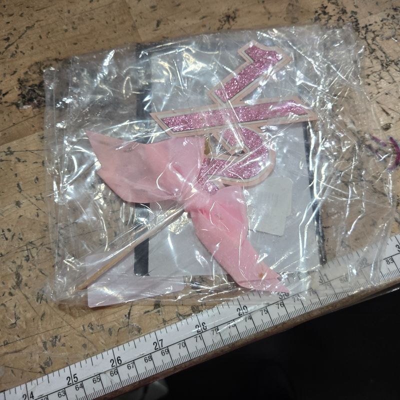 Photo 1 of 1/2 Birthday Bow Cake Topper - Coquette 1/2 Party Birthday Decoration,Half Cake Topper,Half Way To One Decoration,6 Month Party (pink)