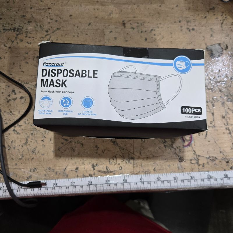 Photo 1 of 100PCS Masks Grey Disposable Face Mask 3 Ply Breatherable Face Masks