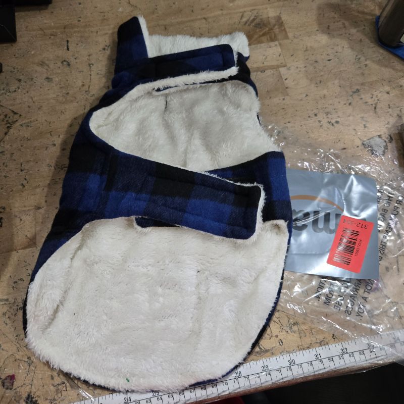 Photo 1 of ***USED*** Malier Dog Winter Coat, Classic Plaid Fleece Dog Cold Weather Coats Dog Jacket with Pocket, Windprood Warm Dog Coat Vest Winter Pet Clothes Apparel for Small Medium Large Dogs (Blue, Medium)