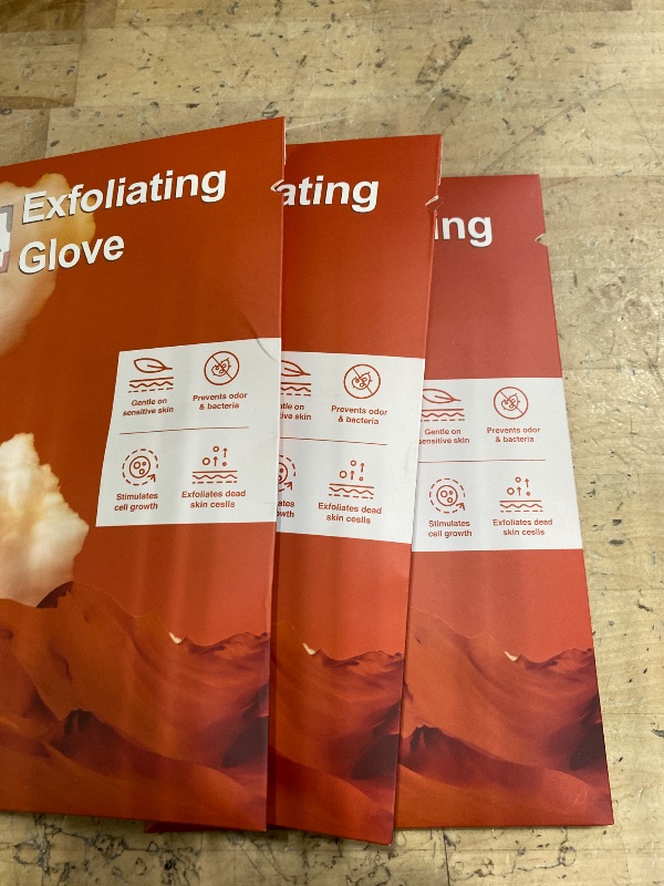 Photo 1 of ** PACK OF 3 **Exfoliating Glove Body Scrubber, Exfoliating Body Scrubber Exfoliating Mitt for Normal to Dry Skin, Body Exfoliator for Self-Tan Removal and Applicationin, Made of Viscose Fiber ?2 Black?