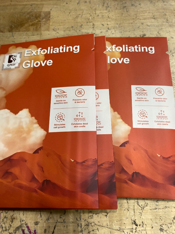 Photo 1 of ** PACK OF 3 **Exfoliating Glove Body Scrubber, Exfoliating Body Scrubber Exfoliating Mitt for Normal to Dry Skin, Body Exfoliator for Self-Tan Removal and Applicationin, Made of Viscose Fiber ?2 Black?