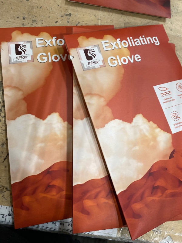 Photo 1 of ** PACK OF 3 **Exfoliating Glove Body Scrubber, Exfoliating Body Scrubber Exfoliating Mitt for Normal to Dry Skin, Body Exfoliator for Self-Tan Removal and Applicationin, Made of Viscose Fiber ?2 Black?
