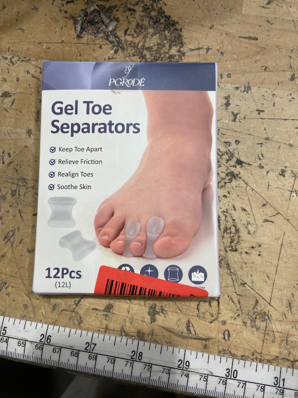 Photo 1 of 12 Pack Gel Toe Separators Silicone Toe Spacers for Women Men Bunion Corrector Toe Pain Relief, Toe Alignment, Soft Toe Spacer for Crooked Toes, Overlapping Toes, Hammertoe Correction (Large)