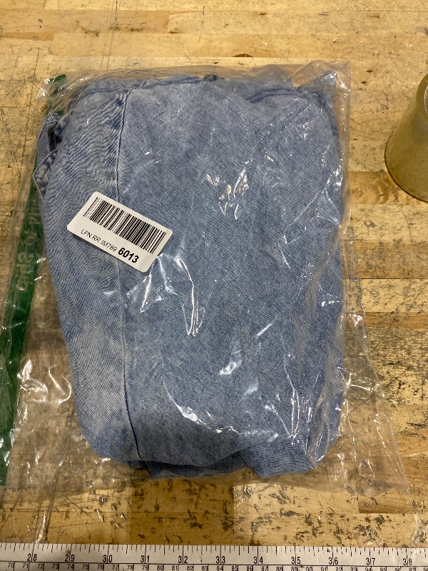 Photo 1 of ***NEEDS ZIPPER REPLACEMENT*** utcoco Denim Dress for Women Tie Shoulder Straps Sleeveless Backless Ruffle A Line Swing Babydoll Mini Jean Dresses (X-Large, Light Blue)