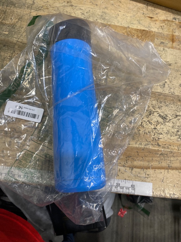 Photo 1 of ***BUTTON TO RELASE STRAW IS DAMAGED (NON-FUNCTIONAL)*** Contigo Ashland 2.0 Leak-Proof Water Bottle with Lid Lock and Angled Straw, Dishwasher Safe, Interchangeable Lid, 24oz, Blue Poppy