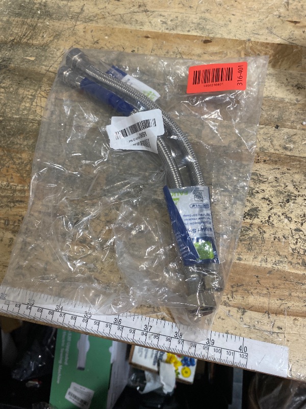 Photo 1 of [2-Pack] PROCURU 36" (3Ft) x 3/8" Comp x 1/2" FIP Faucet Hose Connector, Stainless Steel Braided Supply Line (9SF36-2P)