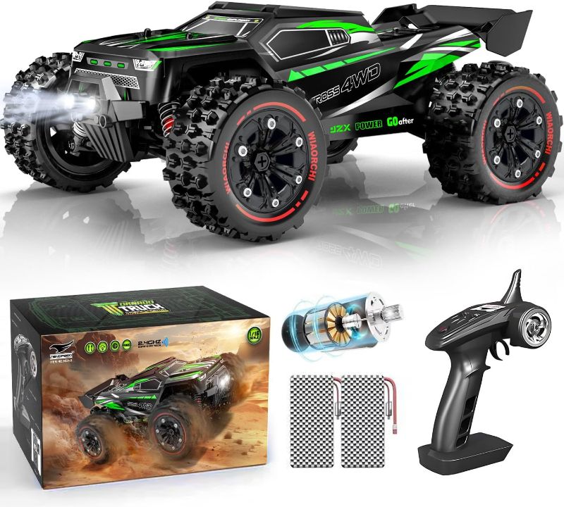 Photo 1 of 1:16 Scale All Terrain Fast RC Cars, 40KM/H High Speed 4WD Remote Control Car with 2 Rechargeable Batteries, 4X4 Off Road Monster Truck, 2.4GHz Electric Vehicle Toys Gifts for Kids and Adults