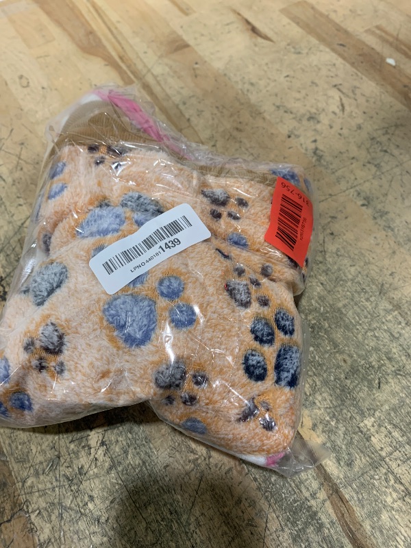 Photo 1 of 1 Pack 3 Blankets Super Soft Fluffy Premium Fleece Pet Blanket Flannel Paw Printed Throw for Dog Puppy Cat (Small 23x16'', Brown, Pink, White)