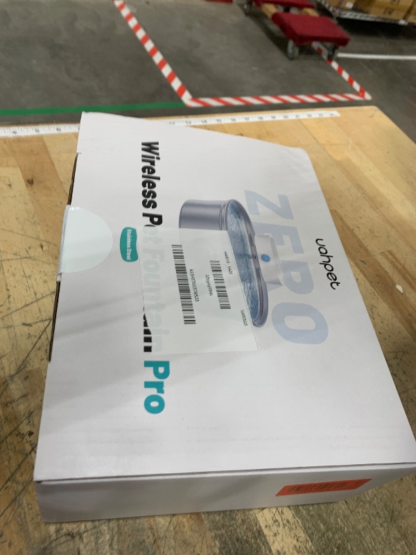 Photo 1 of **FACTORY SEALED** uahpet Wireless Cat Water Fountain Stainless Steel Pro, External Pump Battery Operated Pet Waterer, Dog Drinking Dispenser with Water Level Window, 67oz/2L