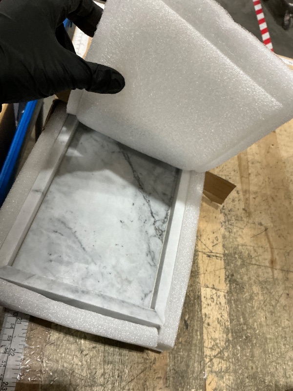 Photo 1 of 10" x 6" Moreast Real Natural Marble Vanity Tray, Genuine Marble Storage Tray for Home Decor, Large Stone Tray for Bathroom/Kitchen/Vanity/Dresser, Non-Resin/Non-Ceramic, 10 x 6 inch