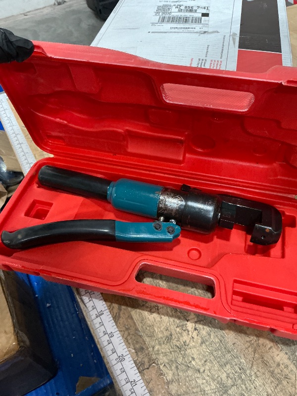 Photo 1 of **FOR PARTS/ MISSING ASSEMBLY PIECES** Muzata Custom Cable Railing Crimping Tool Hydraulic Crimper Hydraulic Crimping Tool for 1/8" Stainless Steel Cable Railing Kit Wire Rope Swaging Kit with Wire Cutter CR09 CK12