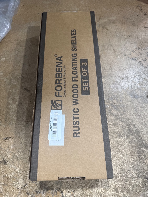 Photo 1 of Rustic Floating Shelves Wall Mounted Set of 3, 17 Inch Natural Wood Wall Shelves, Decor Storage Shelf for Bedroom Bathroom Living Room Office Pictures Plants Books Cats TV (Rustic Brown)