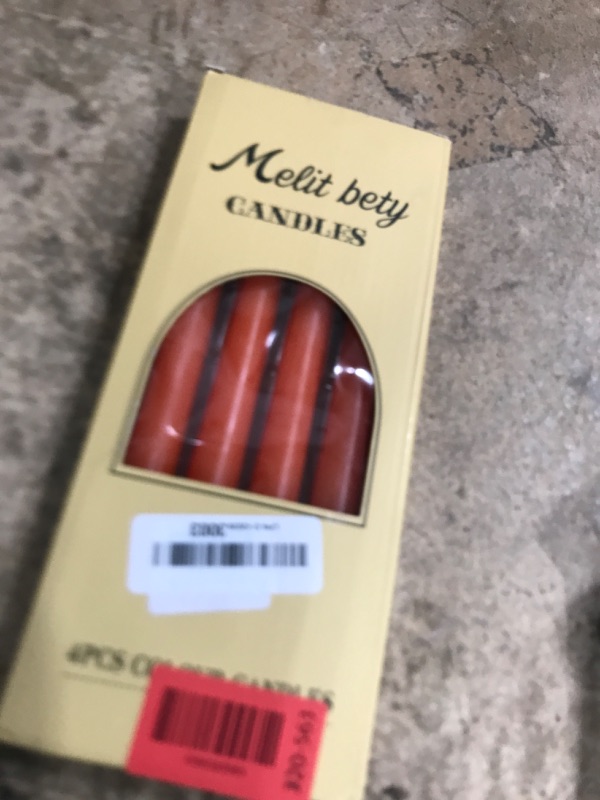 Photo 1 of 10 inch Orange Taper Candles-Set of 4 Tapered Candle, Tall Candlesticks,Conical Stick Candles,Smokeless,for Home Dinner, Party, Wedding, Halloween, Christmas (Orange, 10inch)