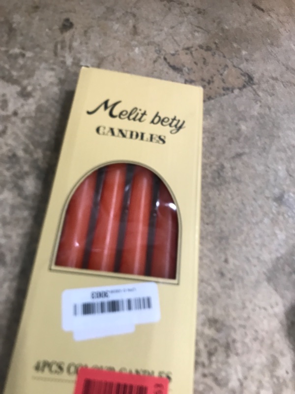 Photo 1 of 10 inch Orange Taper Candles-Set of 4 Tapered Candle, Tall Candlesticks,Conical Stick Candles,Smokeless,for Home Dinner, Party, Wedding, Halloween, Christmas (Orange, 10inch)