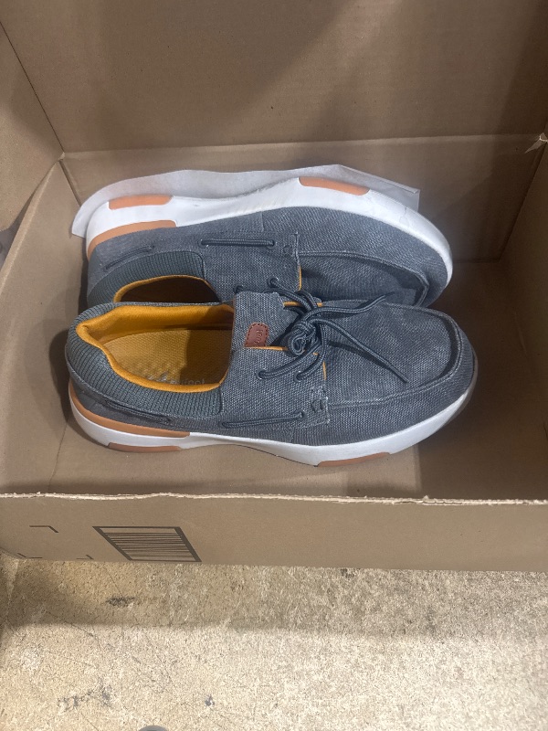 Photo 1 of ***(HEAVILY USED/ MINOR DAMGE)***Men's Orthopedic Slip On Loafers Walking Shoes: Supportive Canvas Loafer Shoes for Spinal Stress, Lightweight Stylish Plantar Fasciitis Sneakers for Hip Pain Grey Size 12