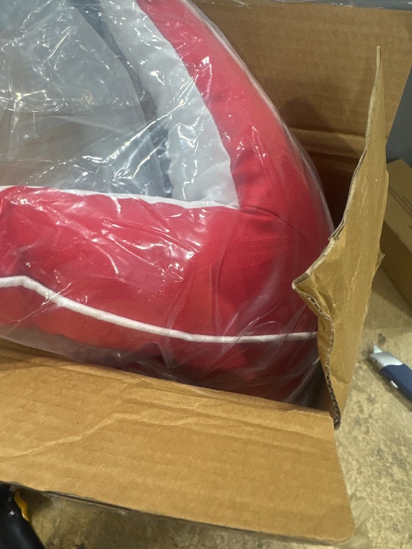 Photo 1 of Starfish Pillow, Red and White 29.5 x 8 Inches