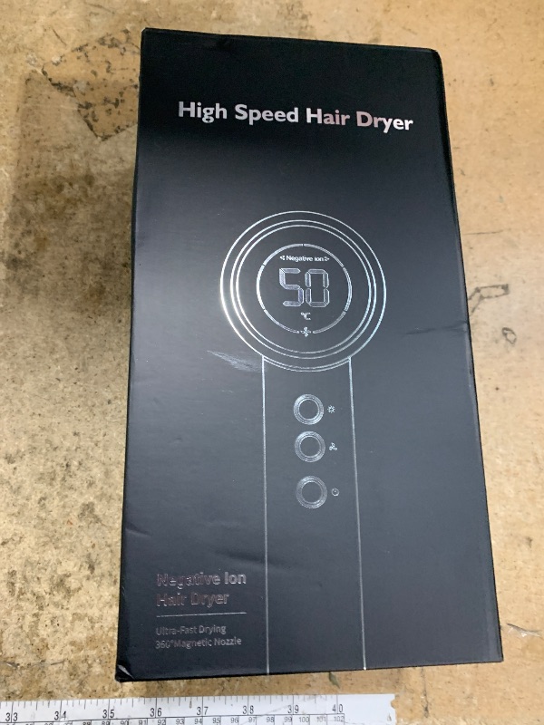 Photo 1 of 110,000RPM High-Speed Blow Dryer for Fast Dry, Hair Dryer Blow Dryer with Diffuser, Ionic Hair Dryer with Magnetic Nozzle & LED Display, Portable Travel Hair Dryer for Salon Home-Snow White