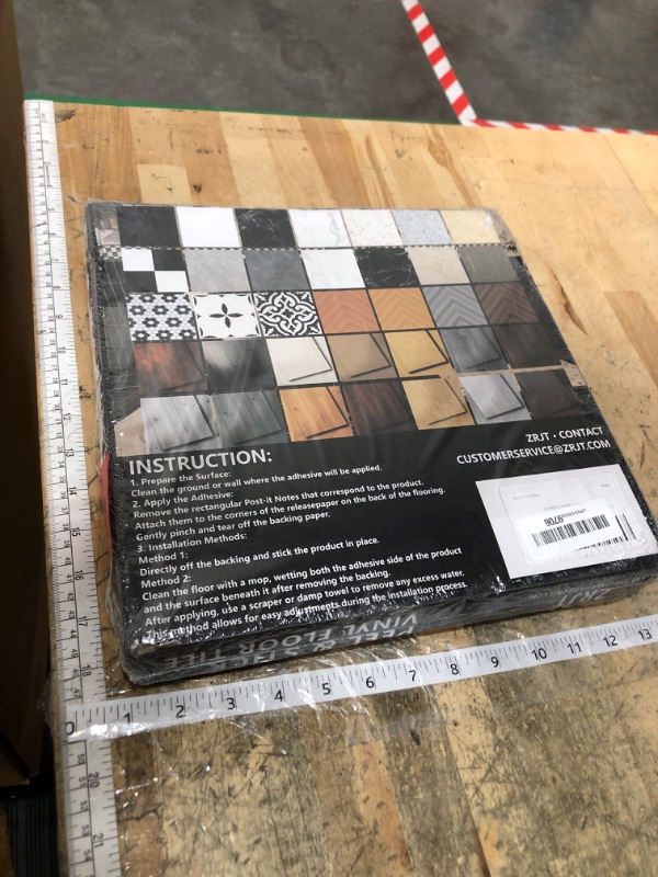Photo 1 of **FACTORY SEALED** 30-Pack Peel and Stick Floor Tiles Vinyl Floor 12 x 12 inch Self Adhesive Waterproof Flooring Planks DIY for Bathroom, Kitchen, Living Room, RV, Cover 30 Sq. Ft, Polish Black Marble