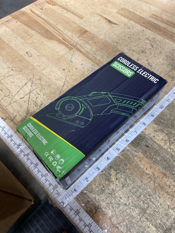 Photo 1 of **FACTORY SEALED** Cordless Electric Scissors: 4V Rechargeable Rotary Cardboard Cutter, 3000mAh Battery, with LED Light, 2 Blades, Box Cutter for Fabric Carpet Carton Plastic Leather Cloth