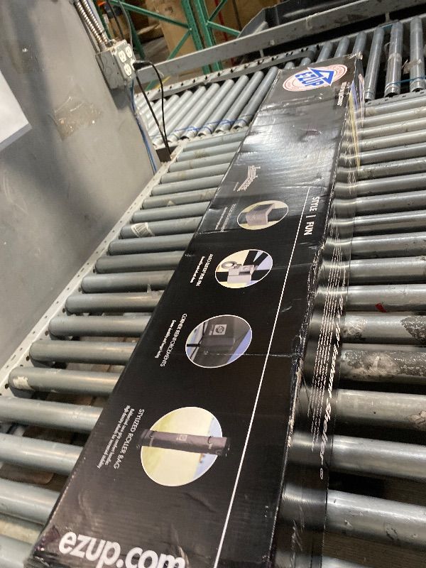 Photo 1 of (color is black) E-Z UP Ambassador Instant Pop Up Canopy Tent, 10' x 10', Roller Bag and 4 Piece Spike Set, Slate White