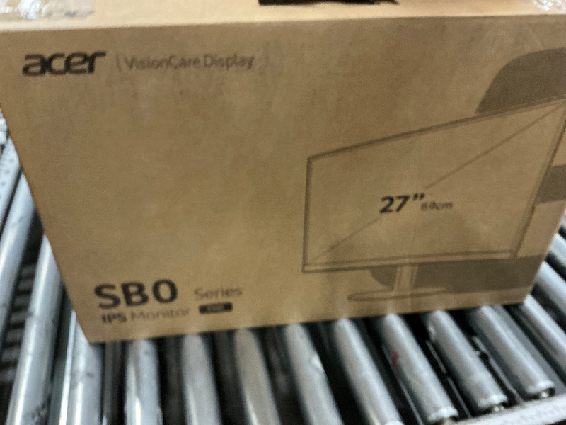 Photo 1 of ** BROKEN SCREEN, FOR PARTS ONLY ** acer SB270 G0bi 27" IPS Full HD (1920 x 1080) Ultra-Thin Zero-Frame Gaming Office Monitor | Adaptive-Sync Support (FreeSync Compatible) | Up to 120Hz Refresh | 1ms (VRB) | Tilt | HDMI & VGA Ports