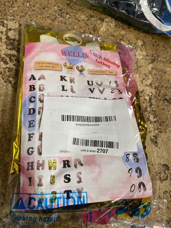 Photo 1 of [52 PCS] 16" Foil Gold Letter Balloons 2 Sets of A-Z, Mylar Aluminum Hanging Alphabet for Graduation New Year eve Birthday Party Decorations