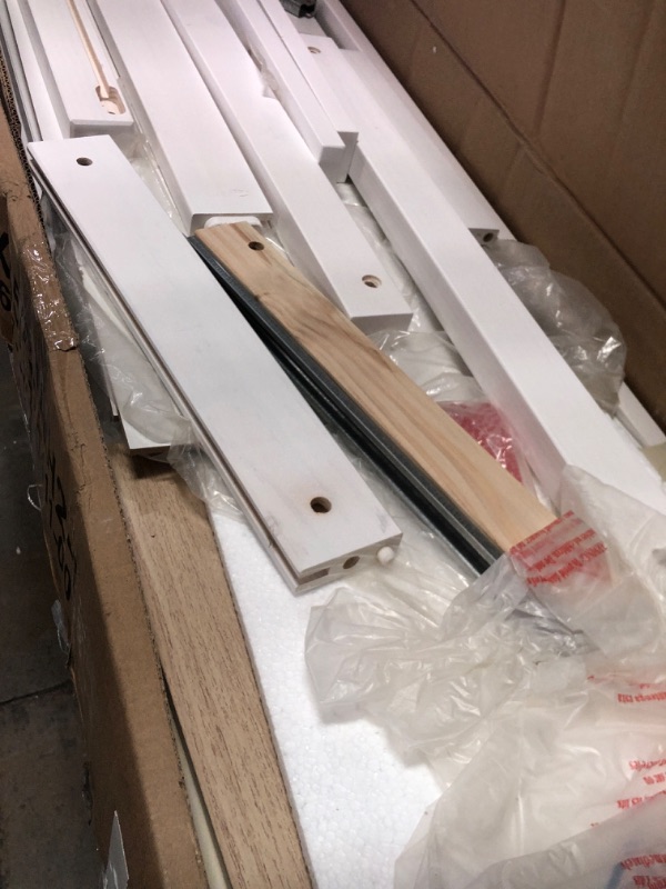 Photo 1 of *************INCOMPLETE ITEM, THIS IS ONLY BOX #1 OUT OF 2 TOTAL*****************
WOODEN TWIN LOW LOFT BED Shelf Book Rack Storage Kids Living Room Saving Space