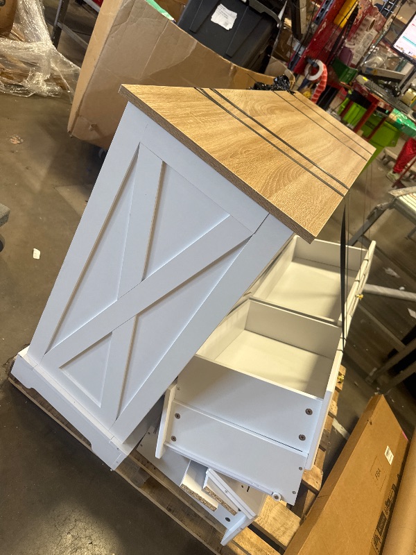 Photo 1 of *PHOTO FOR REFERENCE* Nestfair Wood Rustic Storage Dresser Drawers and GOLD Handle - White