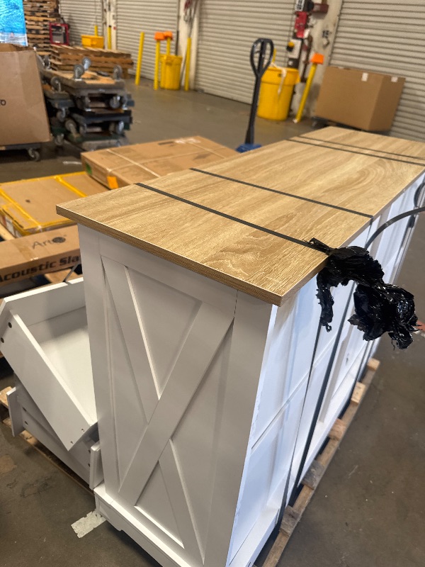 Photo 1 of *PHOTO FOR REFERENCE* Nestfair Wood Rustic Storage Dresser Drawers and GOLD Handle - White