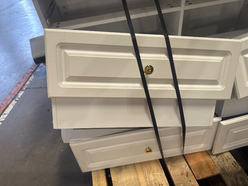 Photo 1 of *PHOTO FOR REFERENCE* Nestfair Wood Rustic Storage Dresser Drawers and GOLD Handle - White