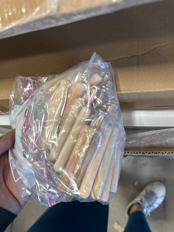 Photo 1 of *MISSING SOME HARDWARE*Fredbeck 36x96 inch White Barn Door with 6.6FT MDF Sliding Door Hardware Kit Included & Handle,Solid PVC Surface,DIY Assembly,5-Panel