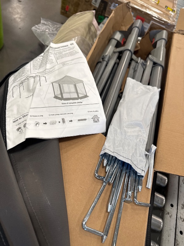 Photo 1 of *UNKNOWN IF MISSING HOOKS* Coleman Back Home Screened Canopy Tent with Instant Setup, Outdoor Gazebo for Bug-Free Lounging, Fits Over Picnic Tables, Ideal for Parties, Events, Tailgates, Dining, & More